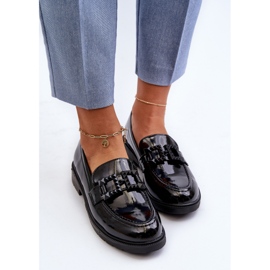 Mocasines Mujer Lacados Con Decoración S.Barski HY371A negro 9