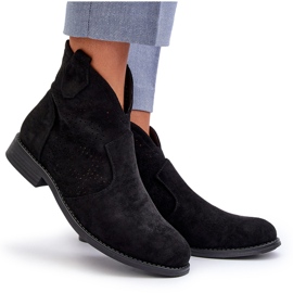 Botas de Mujer Caladas con Tacón Plano Negro S.Barski HY66-151 7