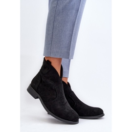 Botas de Mujer Caladas con Tacón Plano Negro S.Barski HY66-151 2