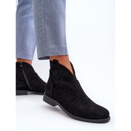 Botas de Mujer Caladas con Tacón Plano Negro S.Barski HY66-151 3