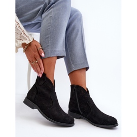 Botas de Mujer Caladas con Tacón Plano Negro S.Barski HY66-151 6
