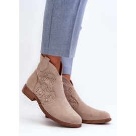 Botas de Mujer Caladas con Tacón Plano, Beige Claro S.Barski HY66-151 2 Botas de Mujer Caladas con Tacón Plano, Beige Claro S.Barski HY66-151 2