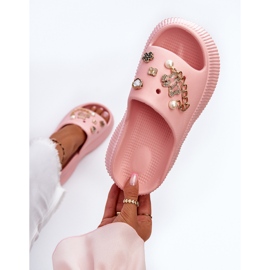 Chanclas de espuma para mujer con adornos, rosa Afariana rosado 8