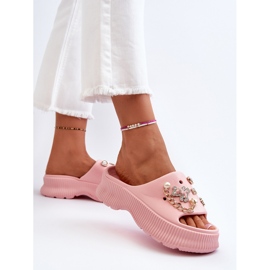 Chanclas de espuma para mujer con adornos, rosa Afariana rosado 5