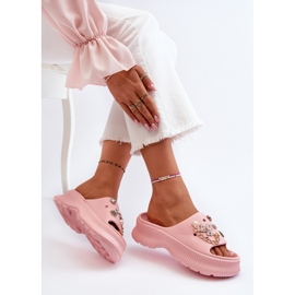 Chanclas de espuma para mujer con adornos, rosa Afariana rosado 6