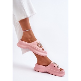 Chanclas de espuma para mujer con adornos, rosa Afariana rosado 7