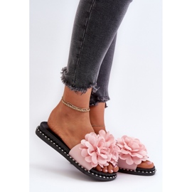 Chanclas de Mujer Decoradas con Flores, Rosa Cellanen rosado 2