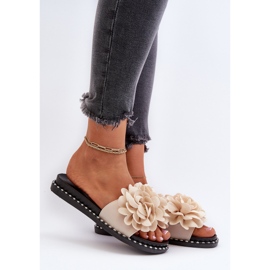 Chanclas de Mujer Decoradas con Flores, Beige Cellanen 2 Chanclas de Mujer Decoradas con Flores, Beige Cellanen 2
