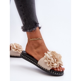 Chanclas de Mujer Decoradas con Flores, Beige Cellanen 5