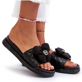 Chanclas De Mujer Con Adorno En Plataforma Baja, Negro Cedrella 9