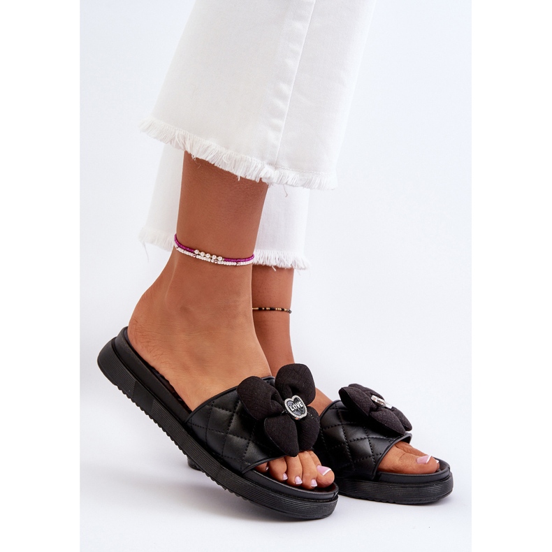 Chanclas De Mujer Con Adorno En Plataforma Baja, Negro Cedrella 2