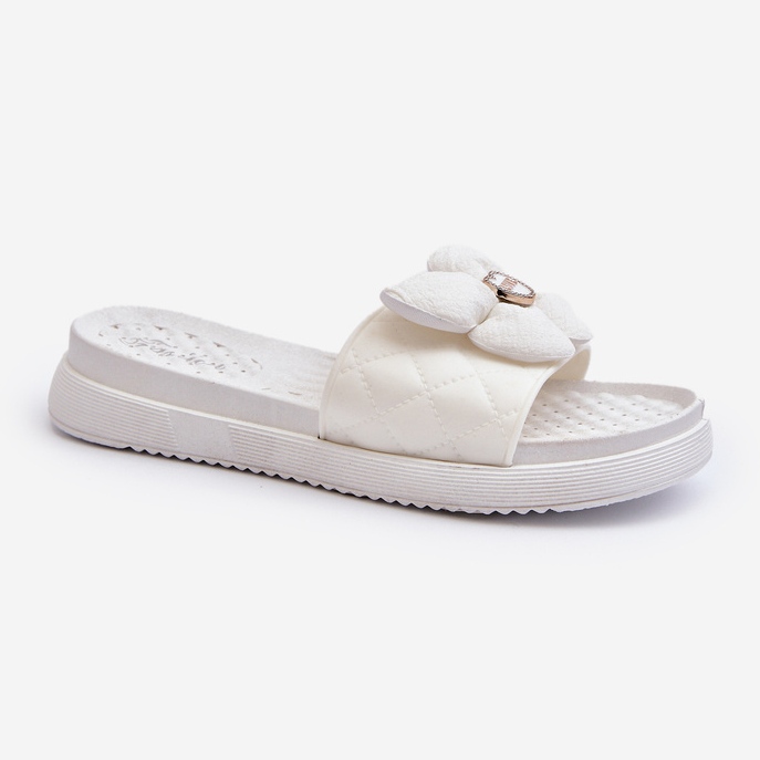 Chanclas de Mujer Cedrella Blancas con Adorno en Plataforma Baja blanco 1