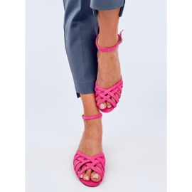 Sandalia tacón bajo Kermel fucsia rosado 1