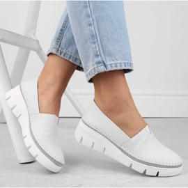 Zapatos de cuña slip-on mujer en piel, blanco Filippo DP6161 4