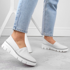 Zapatos de cuña slip-on mujer en piel, blanco Filippo DP6161 7