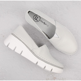 Zapatos de cuña slip-on mujer en piel, blanco Filippo DP6161 3