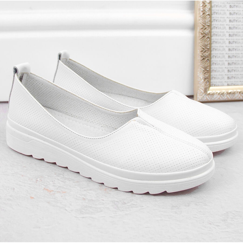 Zapatos slip-on mujer piel blancos Filippo DP6163 1