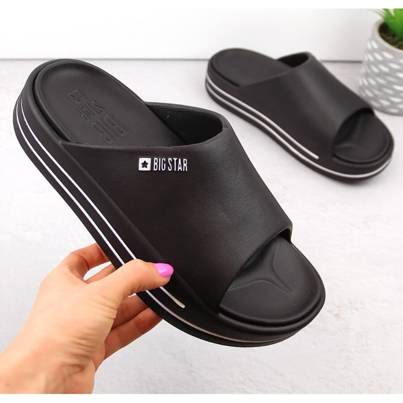Chanclas de mujer con plataforma negra Big Star NN274A037 negro 1