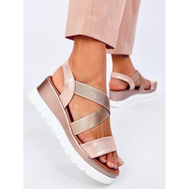 Sandalias Caden color champán rosado 3