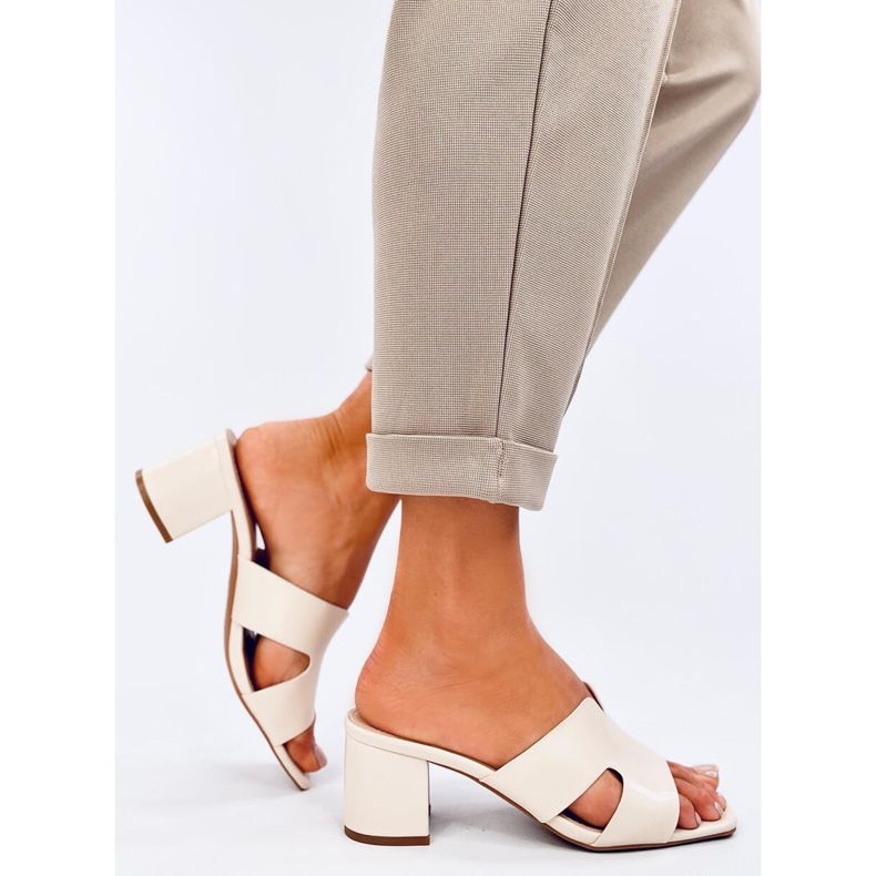 Mules de tacón Vallon beige 1