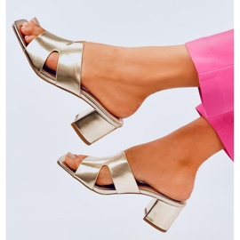Chanclas de tacón Vallon Gold dorado 4