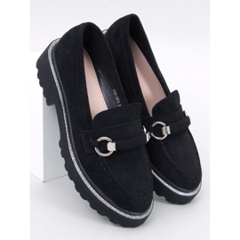 Mocasines Sheady de ante negro con suela alta 5