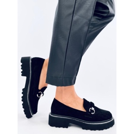 Mocasines Sheady de ante negro con suela alta 3