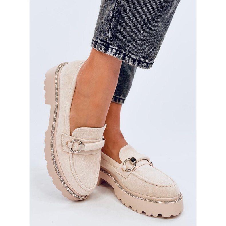 Sheady Mocasines suela alta ante beige 2