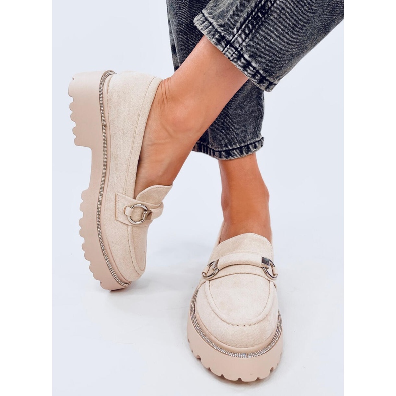 Sheady Mocasines suela alta ante beige 1