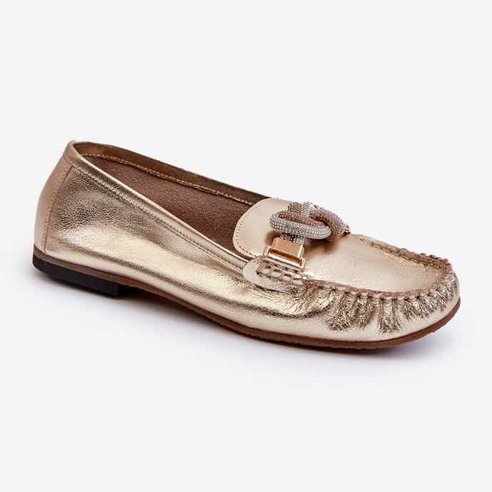 Mocasines Mujer Piel Con Adorno Laura Messi 2761 Dorado 1