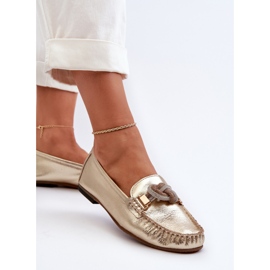 Mocasines Mujer Piel Con Adorno Laura Messi 2761 Dorado 5