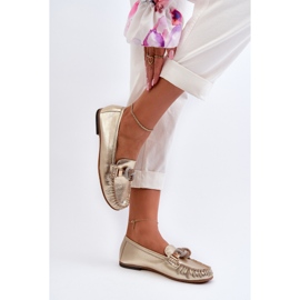 Mocasines Mujer Piel Con Adorno Laura Messi 2761 Dorado 7