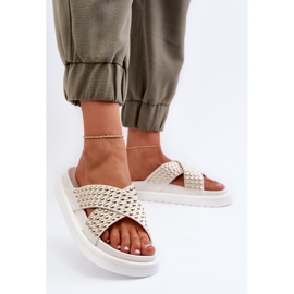 Chanclas de Mujer con Plataforma Decorada Blanco Niraela 3