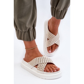 Chanclas de Mujer con Plataforma Decorada Blanco Niraela 4