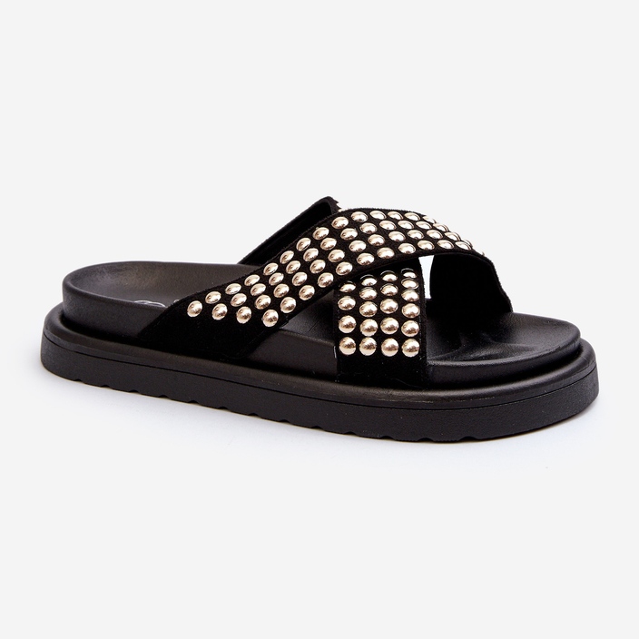 FG2 Chanclas de Mujer con Plataforma Decorada Negro Niraela 1