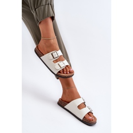 Chanclas De Mujer Con Hebillas, Blanco 1