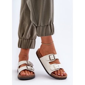 Chanclas De Mujer Con Hebillas, Blanco 9