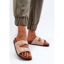 Chanclas Mujer Beige Con Hebillas Oliena 3
