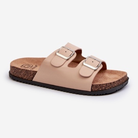Chanclas Mujer Beige Con Hebillas Oliena 1