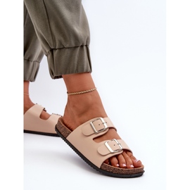 Chanclas Mujer Beige Con Hebillas Oliena 5