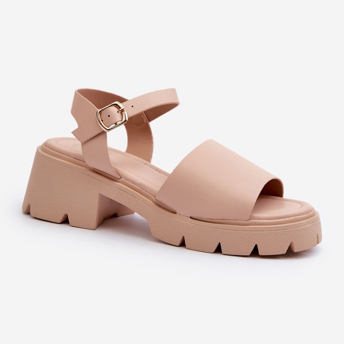 Sandalias de mujer con tacón grueso Nude Dottiassa beige 2