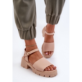 Sandalias de mujer con tacón grueso Nude Dottiassa beige 5