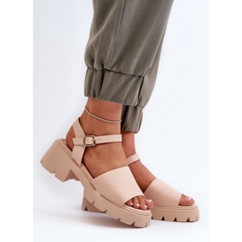 Sandalias de mujer con tacón grueso Nude Dottiassa beige 3