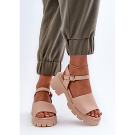 Sandalias de mujer con tacón grueso Nude Dottiassa beige 8