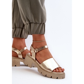 Sandalias de tacón grueso para mujer, dorado Dottiassa 5