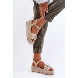 Sandalias Mujer Cuña Con Trenza Beige Esalena 7