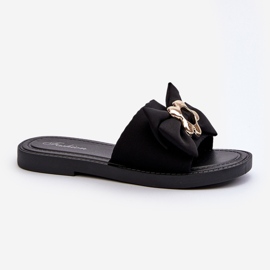 Chanclas de Mujer con Lazo Negro Arsicada 1
