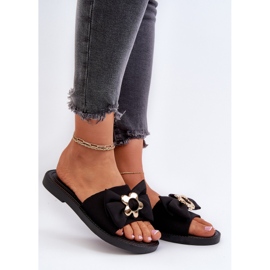 Chanclas de Mujer con Lazo Negro Arsicada 2