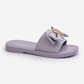 Chanclas de Mujer Lavanda Con Lazo Arsicada violeta 1