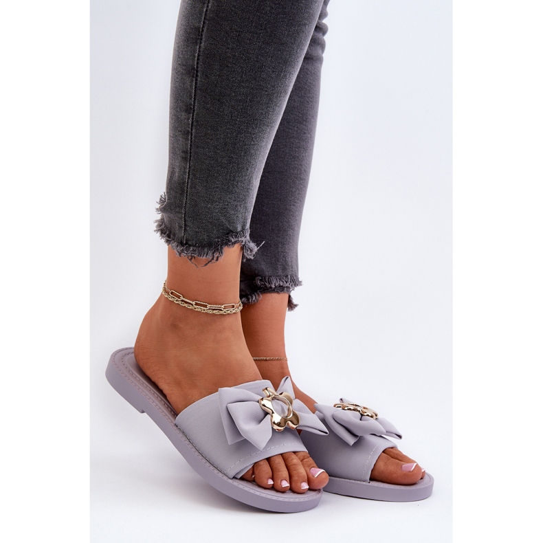 Chanclas de Mujer Lavanda Con Lazo Arsicada púrpura 2